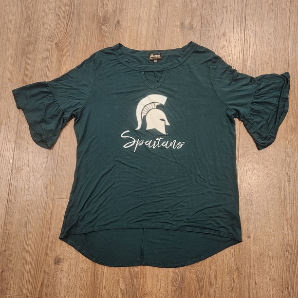gameday couture Tops - Spartans Women's Short Sleeve Top - Forest Green